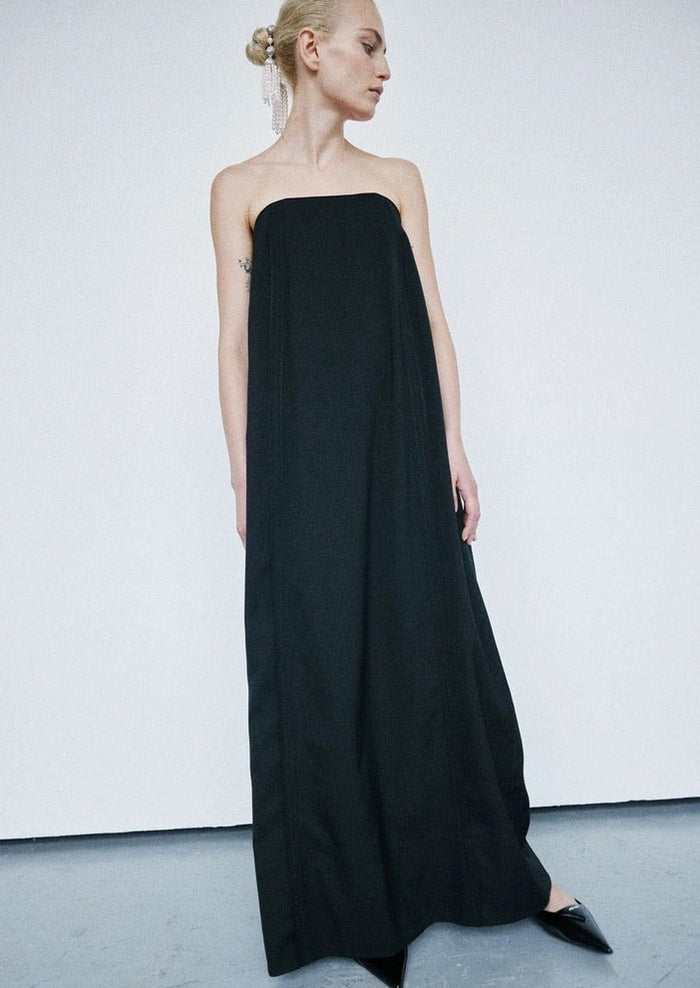 Stripped Strapless Gown