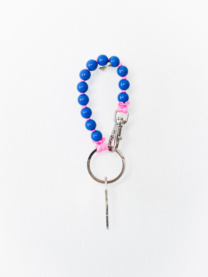 Ina Seifart Pearl Short Keyring Dark Blue and Pink