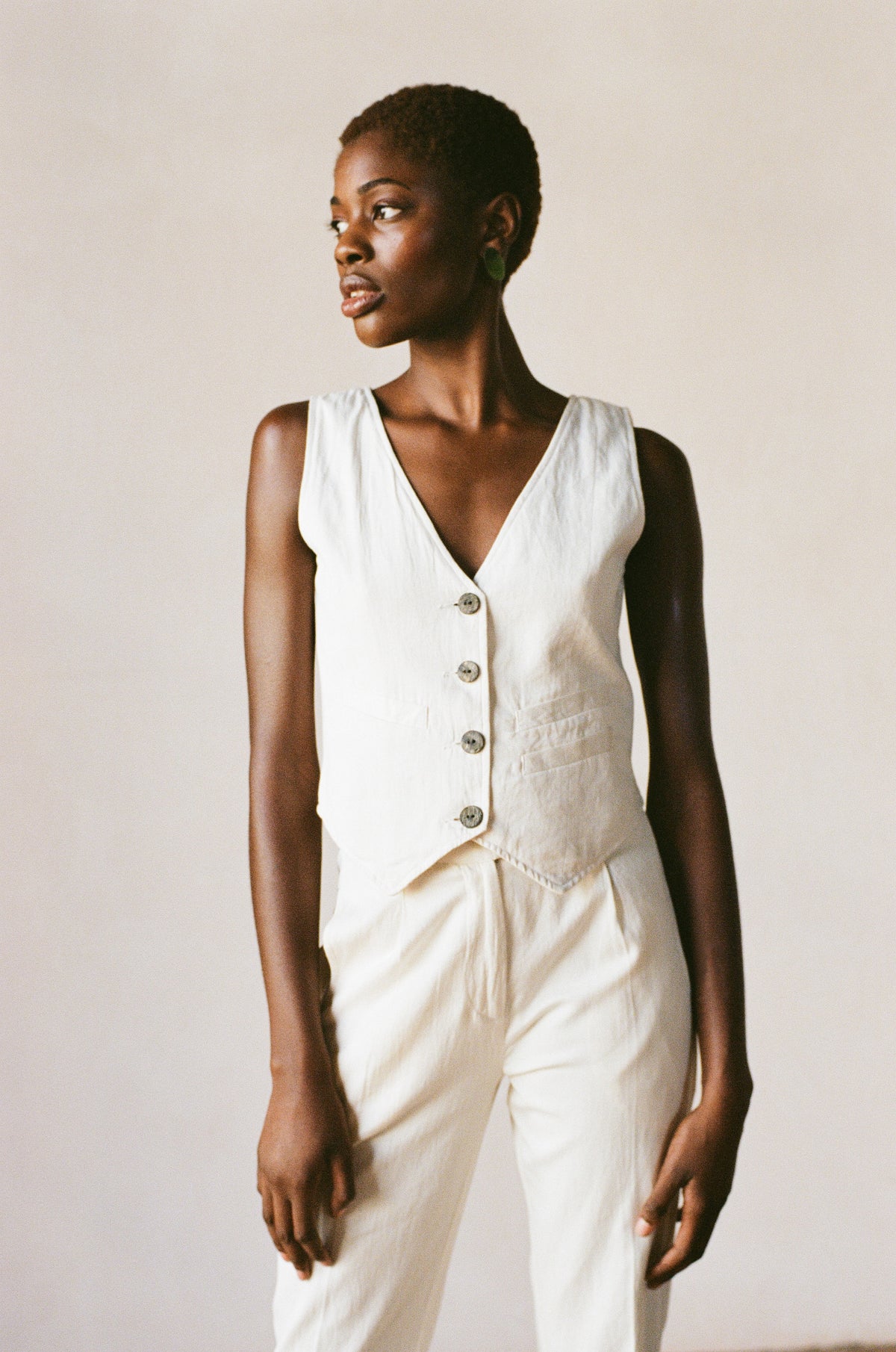 Maria Stanley Farra Vest in Bone