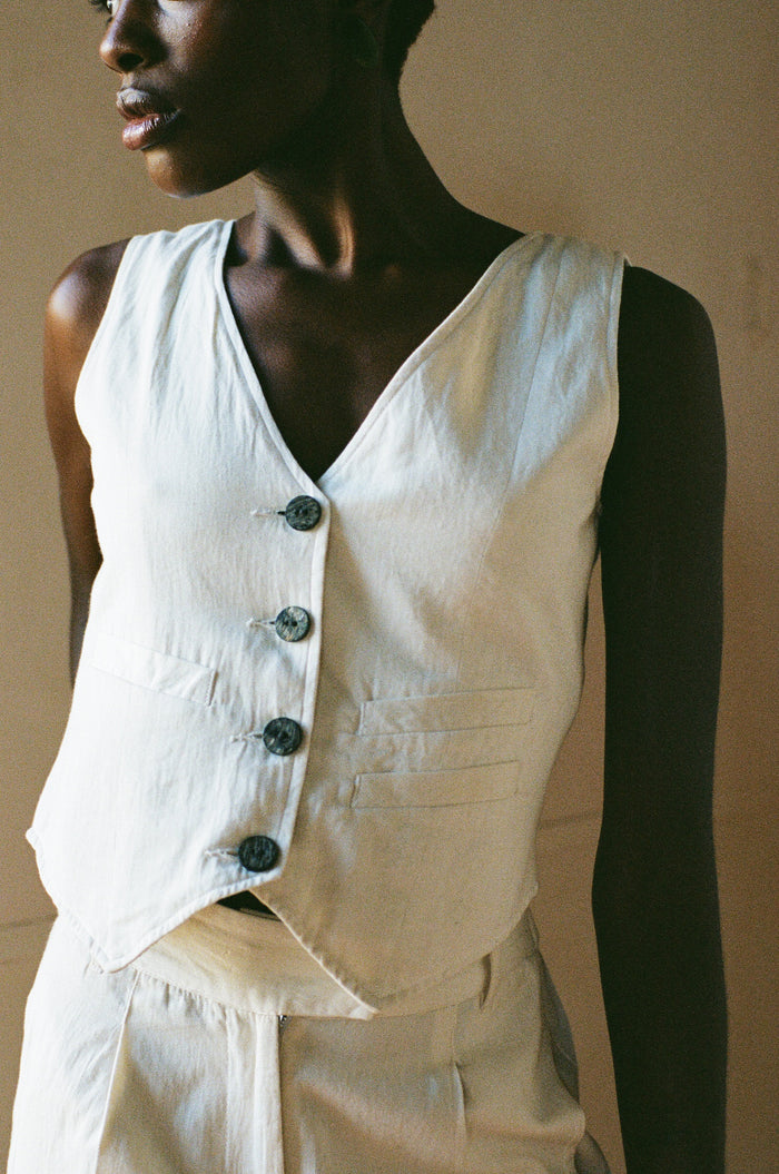 Maria Stanley Farra Vest in Bone