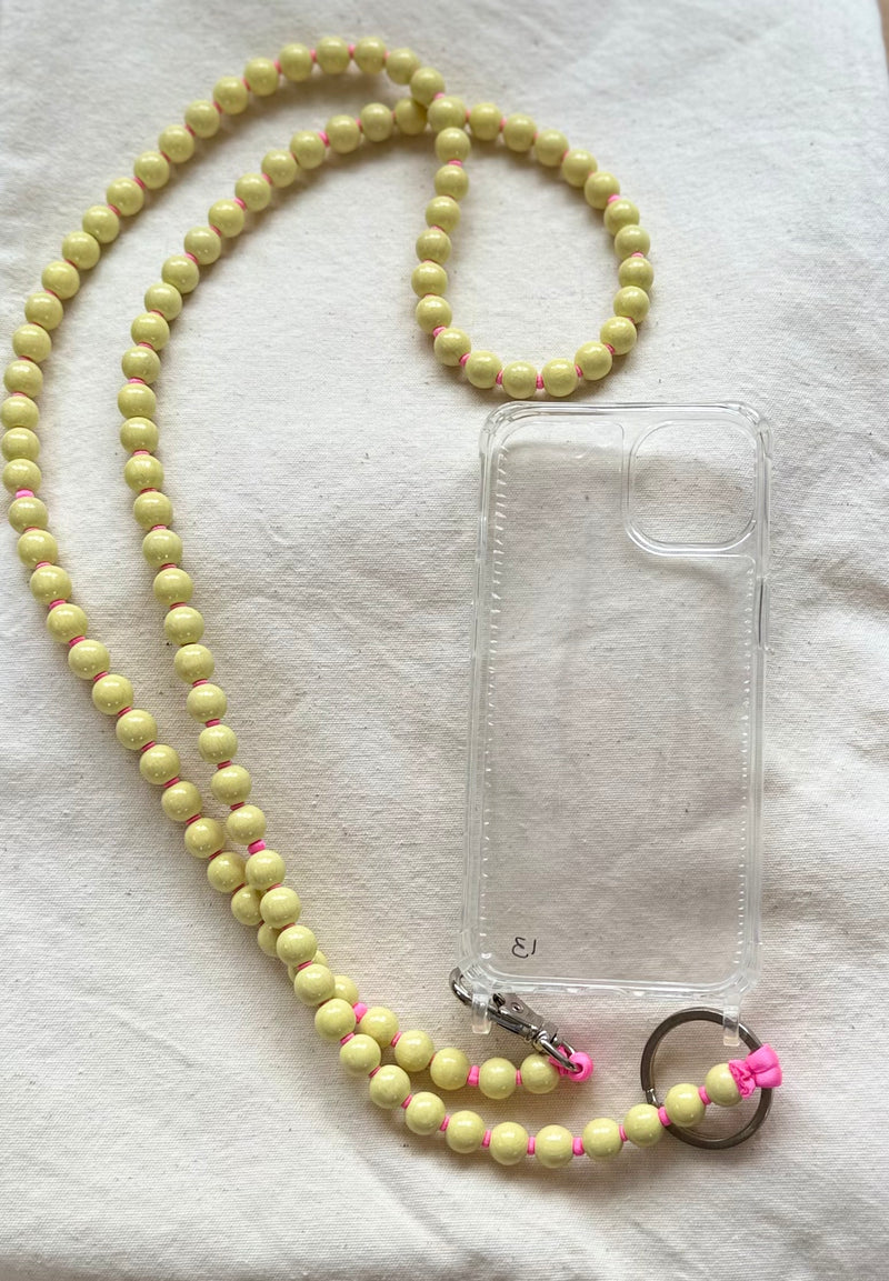 Phone Necklace Yellow & Rose Pink