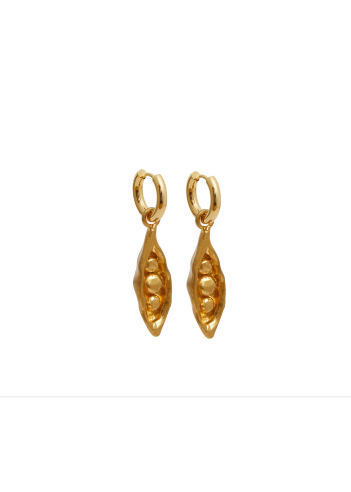 Gold Pea in a Pod Earrings