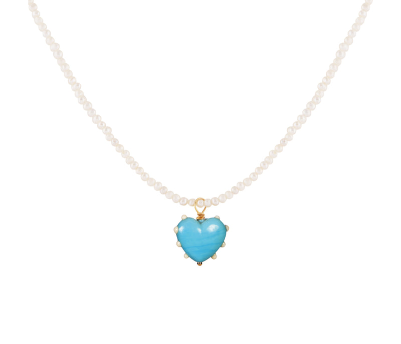 Milagros Heart & Pearl Necklace