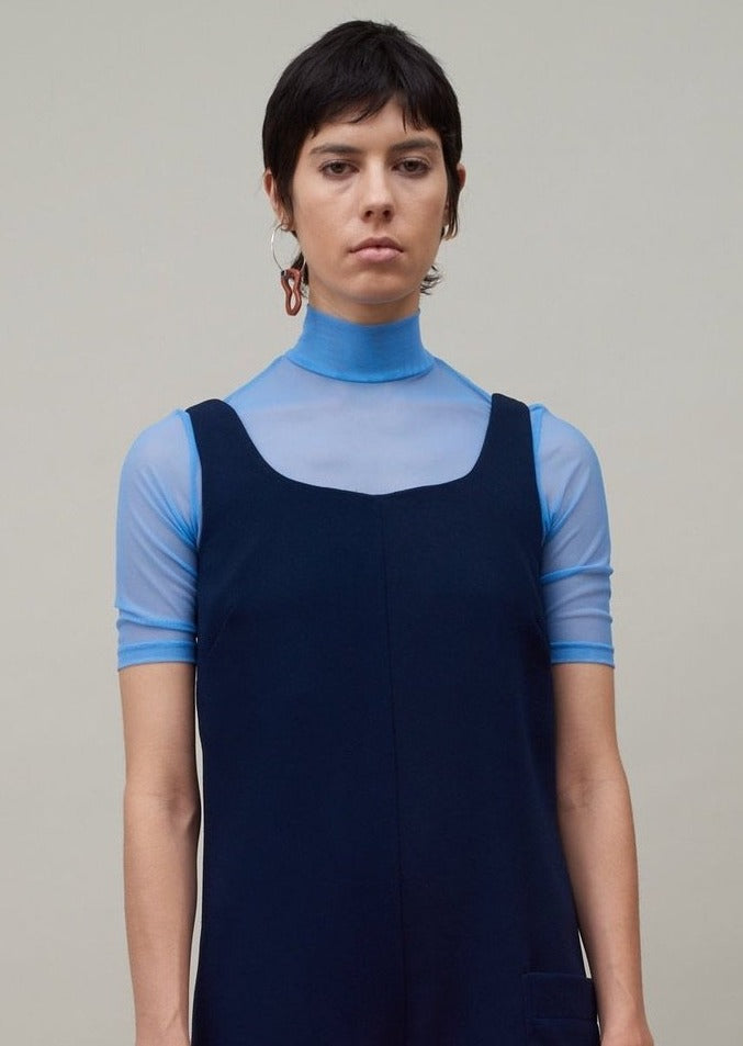 Short Sleeve Mesh Top in Cobalt