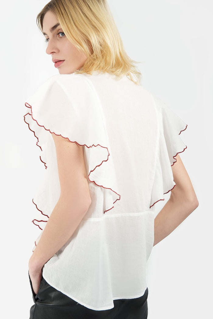 Lise Off White Cotton Top