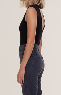 Sutton V Back Bodysuit in Black