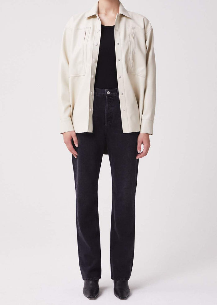Utility Vegan Leather Shirt