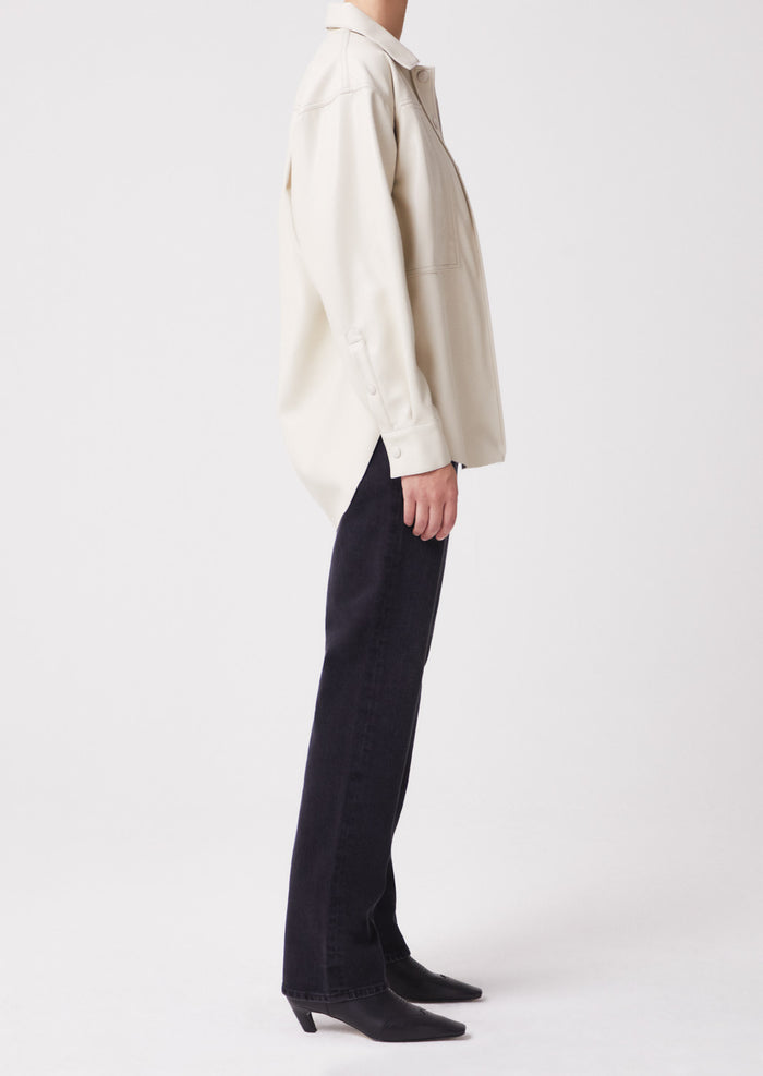 Utility Vegan Leather Shirt