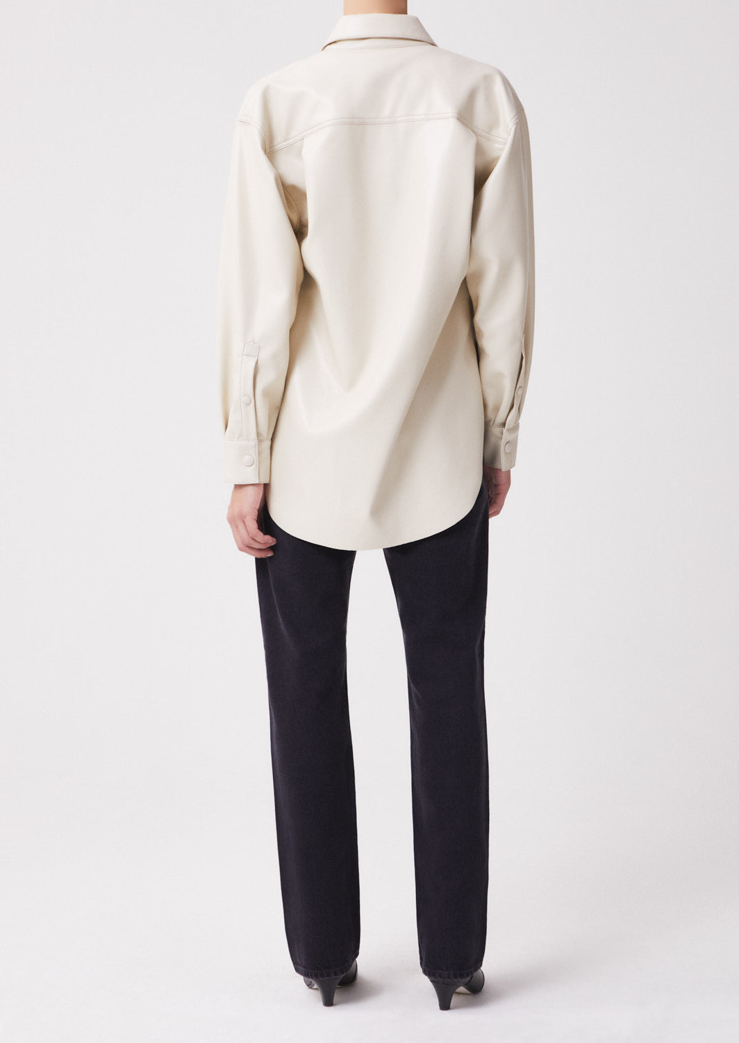 Utility Vegan Leather Shirt