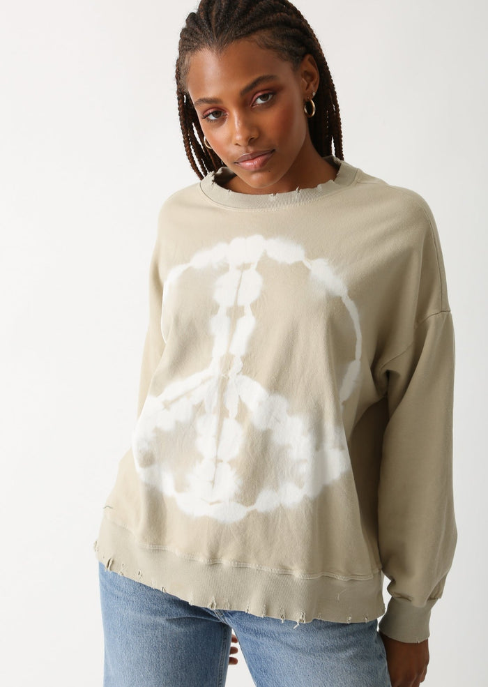 Boyfriend Sweatshirt with Peace motif