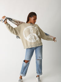 Boyfriend Sweatshirt with Peace motif