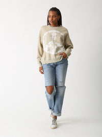 Boyfriend Sweatshirt with Peace motif