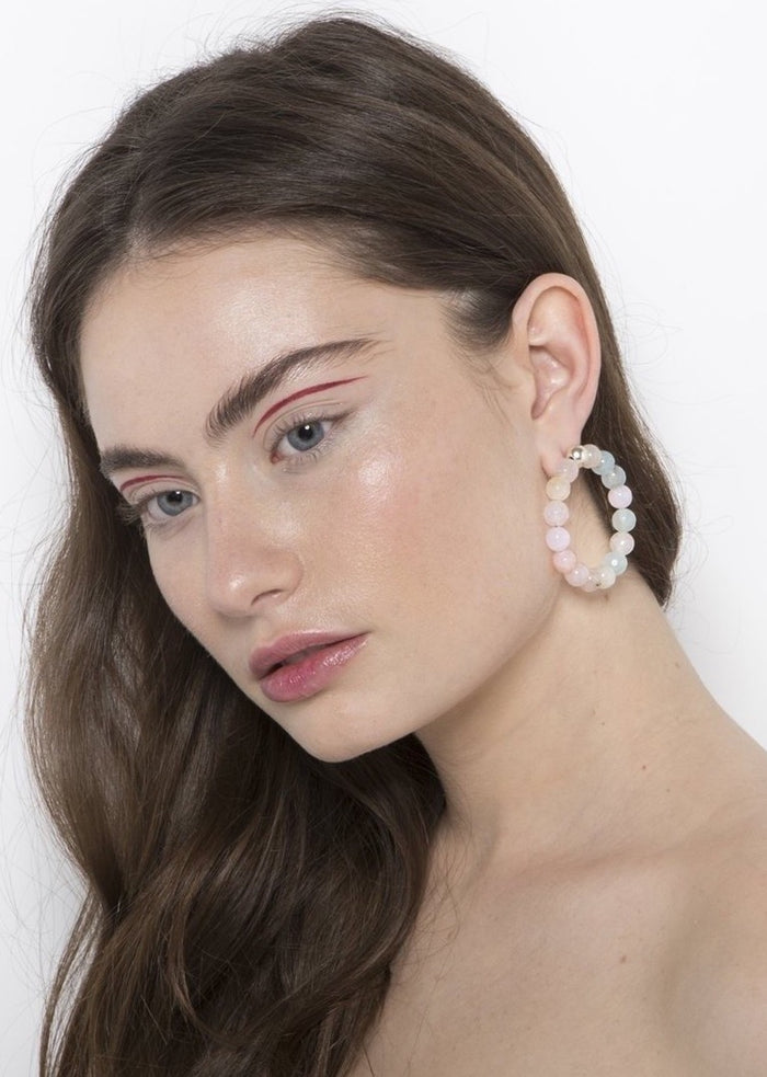 Agate Candy Statement Hoops