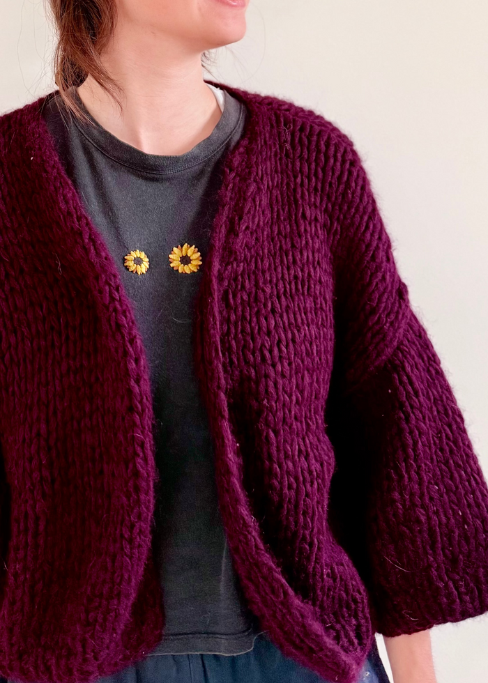 Alpaca Pearl Pattern Cardigan