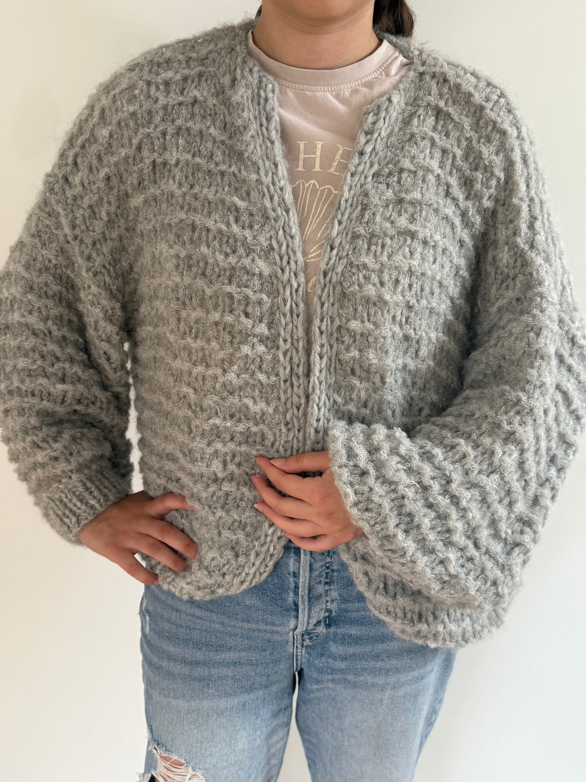 Alpaca Puffy Bomber Cardigan