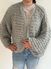 Alpaca Puffy Bomber Cardigan