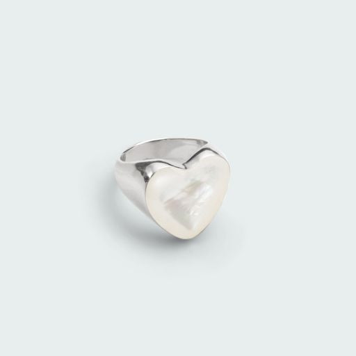 Large Mother of Pearl Heart Shaped Ring