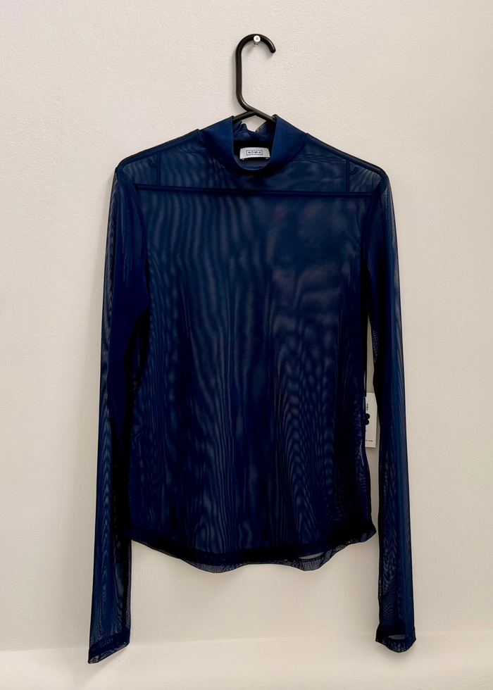 Short Sleeve Mesh Top in Cobalt