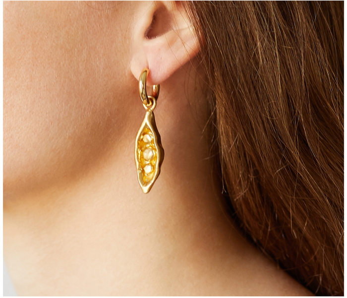 Gold Pea in a Pod Earrings