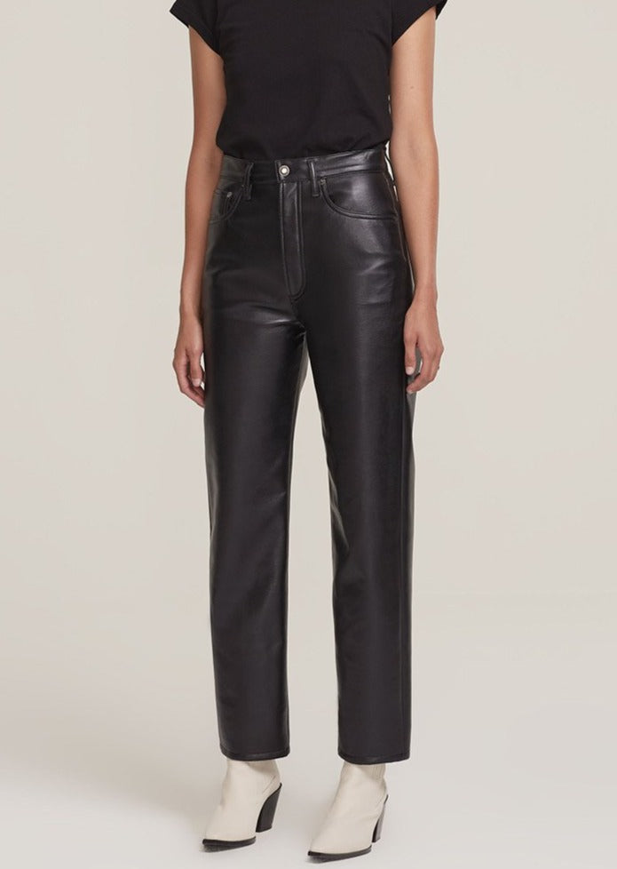 Recycled Leather 90s Pinched Waste Trousers