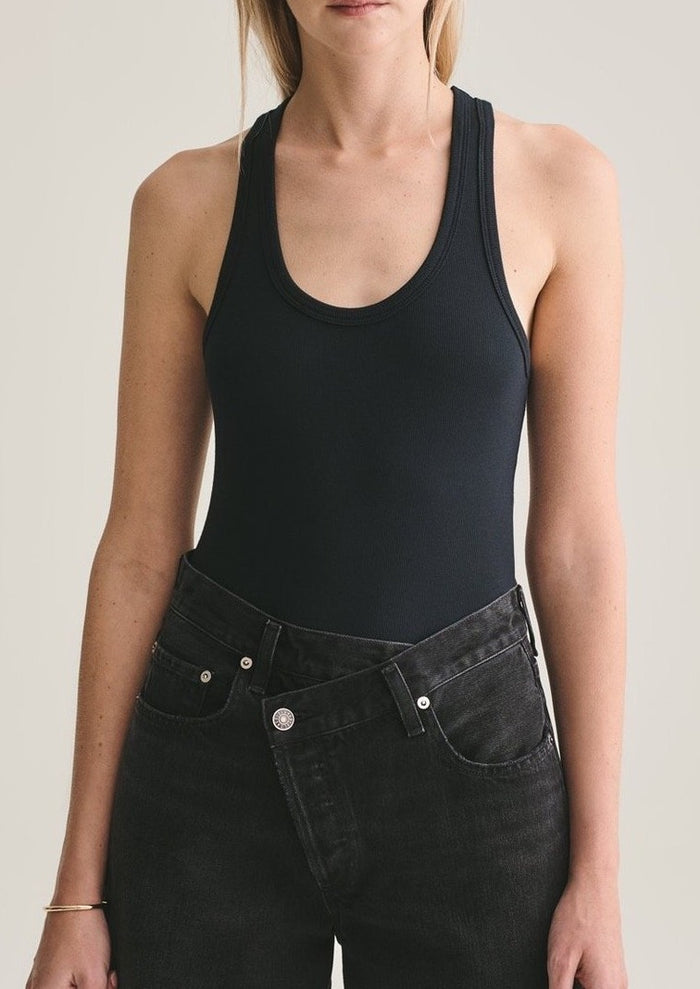 Ribbed tank body suit