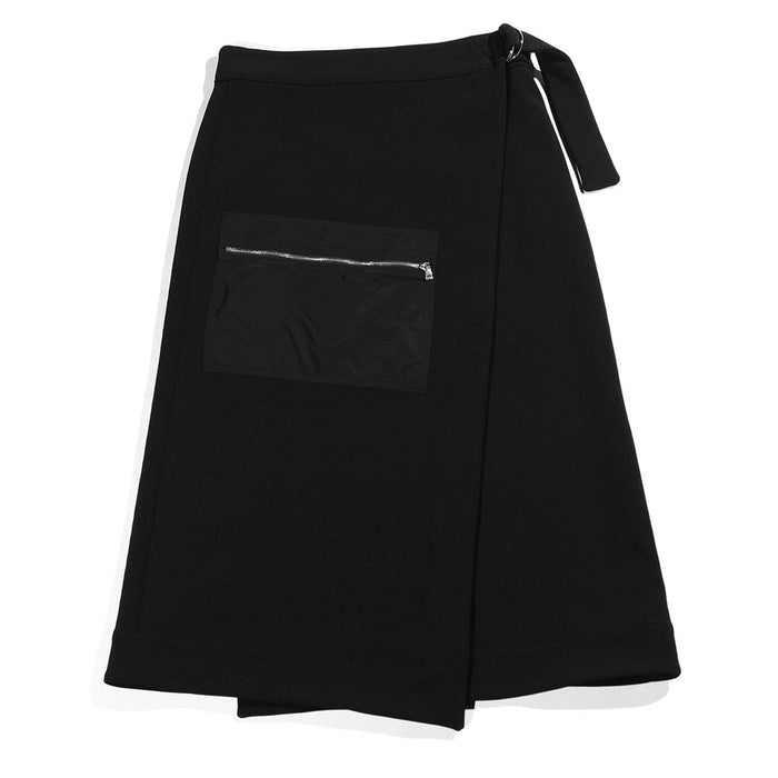 Zip Pocket Wrap Skirt