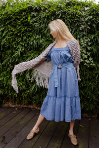 Grey/Pink Malena Shawl